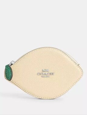 *NWT* COACH Small Lemon Coin Case (Silver/Moonlight)
